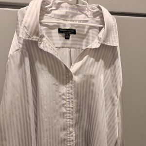 Banana Republic Light Blue and White Striped Blouse Dillon Shirt Button Down
